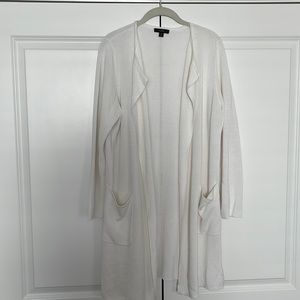 J Crew Juliette Collar-Less Sweater Blazer White